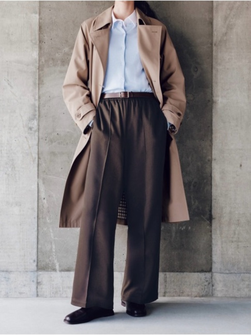 Uniqlo lifestyle wear S/S 26 Wide-Leg Trousers in Dark Brown